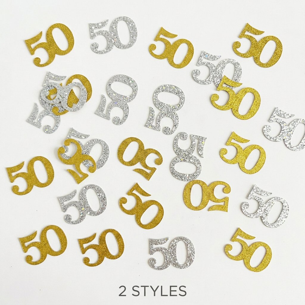 120Pcs 50th Birthday Confetti  - đánh giá và giá Table Number Gold