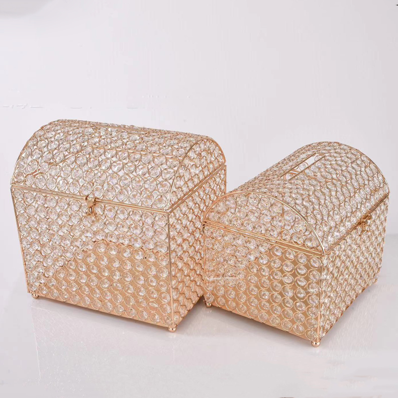 Wedding Card Box Gold Crystal  - đánh giá và giá Wedding Card Box