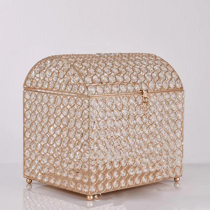Wedding Card Box Gold Crystal  - đánh giá và giá Wedding Card Box