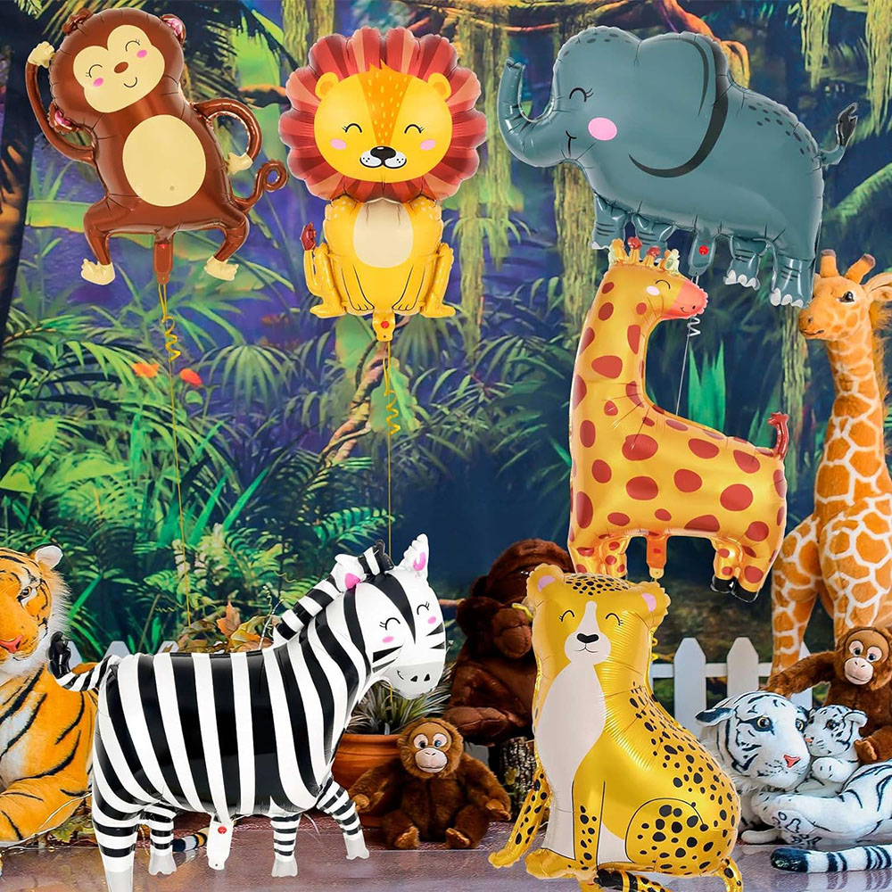 6Pcs Jungle Wild Animal Foil B - đánh giá và giá Wedding Zoo